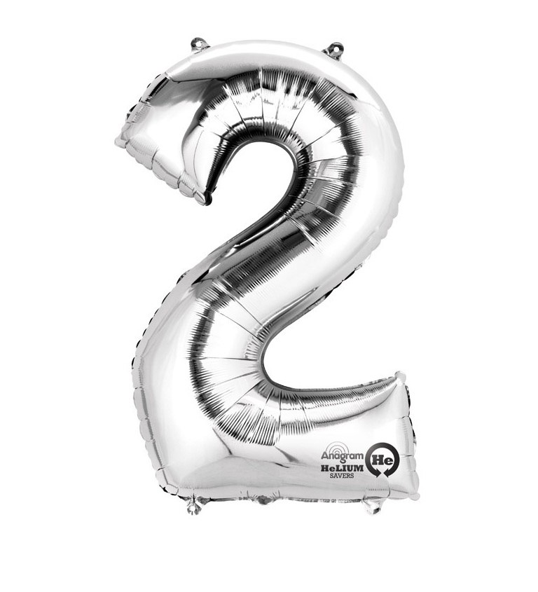 Balónek velký stříbrný - číslo 2