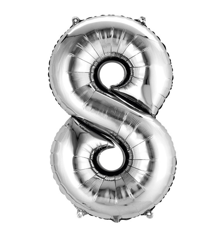 Balónek velký stříbrný - číslo 8