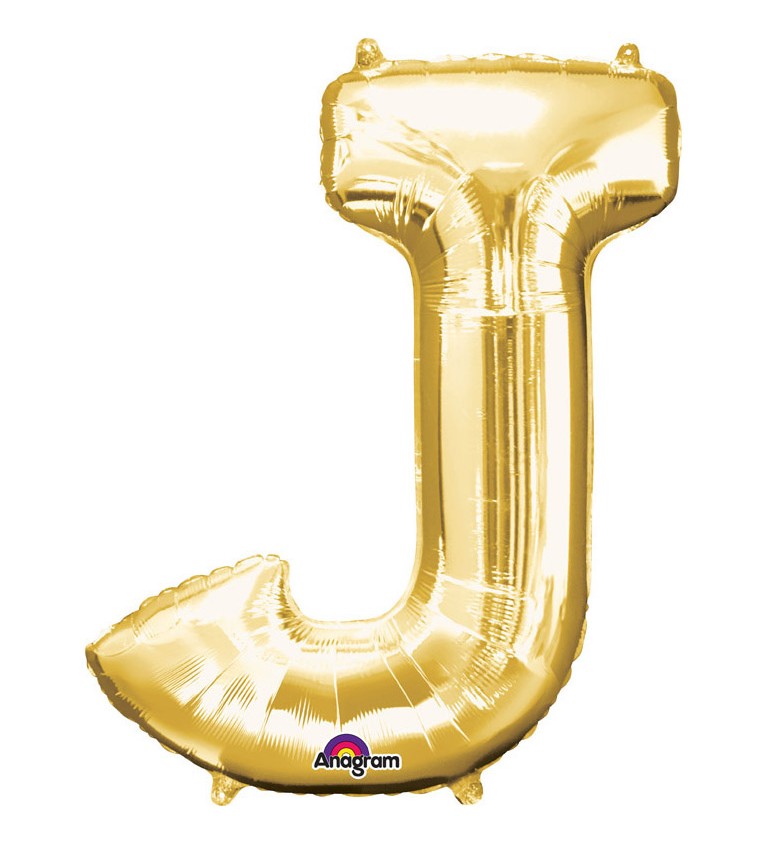 Narozeninový fóliový balónek (zlatý) – J