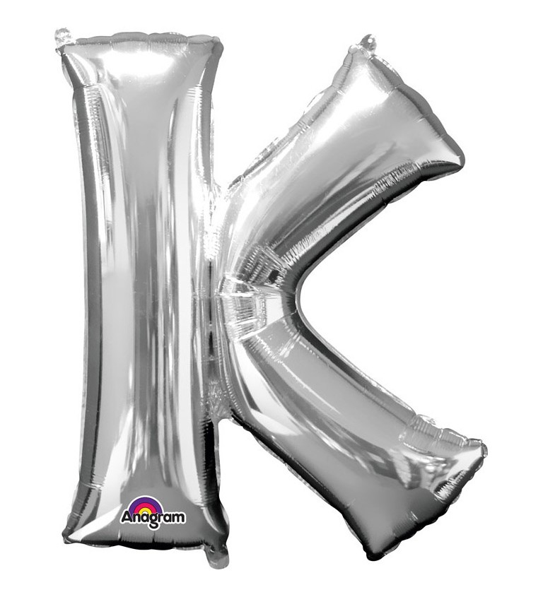 Narozeninový fóliový balónek (stříbrný) – K