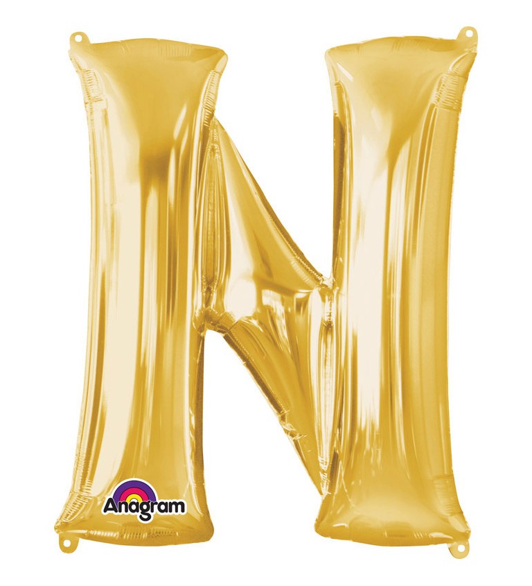 Narozeninový fóliový balónek (zlatý) – N