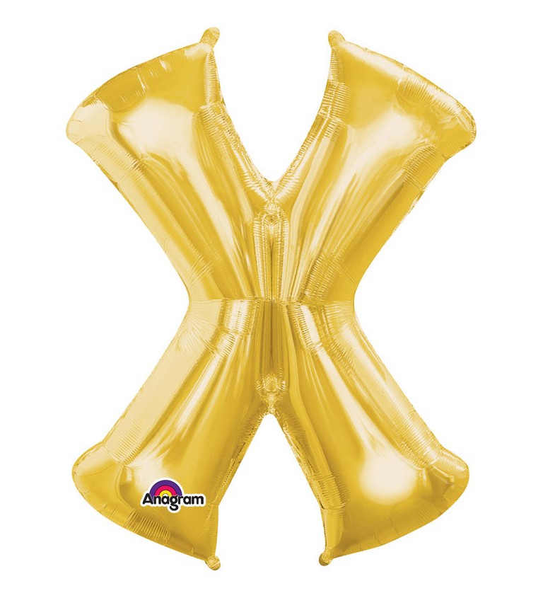 Narozeninový fóliový balónek (zlatý) – X