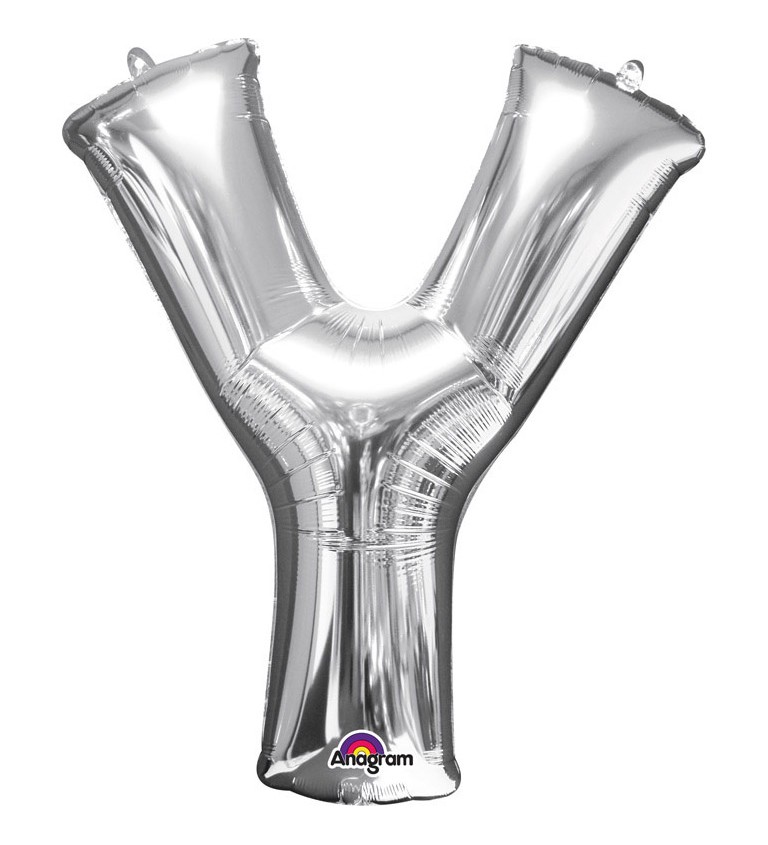 Narozeninový fóliový balónek (stříbrný) – Y
