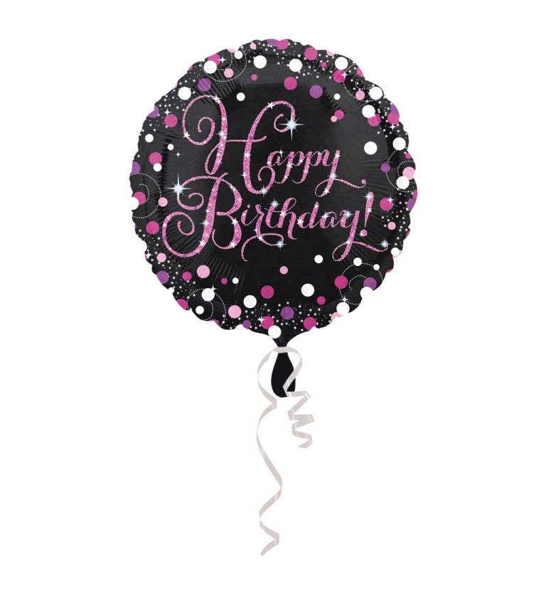 Narozeninový fóliový balónek - Happy birthday