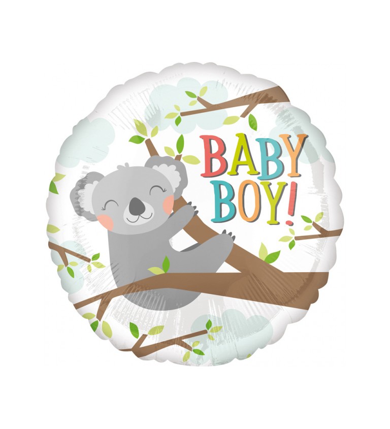 Fóliový balónek - koala - baby boy