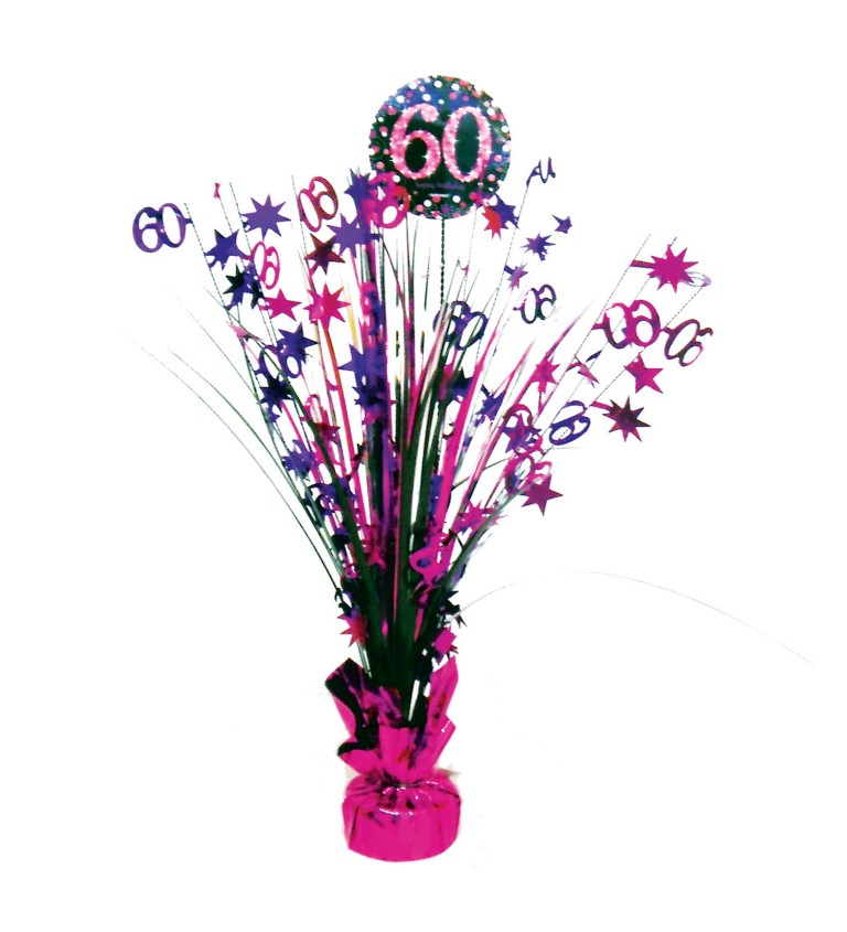 Růžová narozeninová dekorace - 60