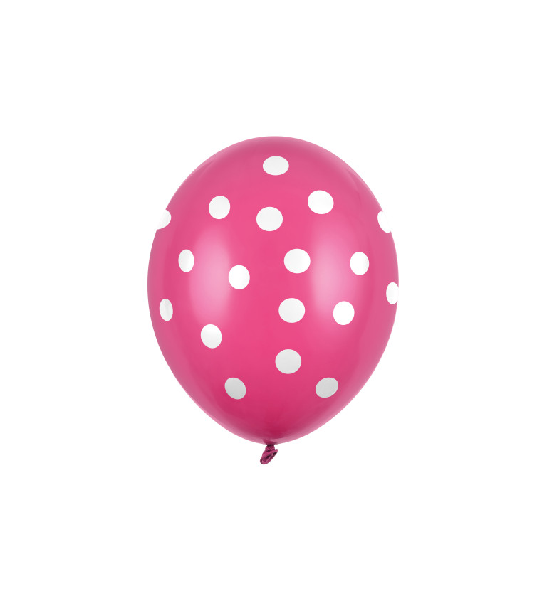 Balonek (tmavě růžový + puntíky) 6ks