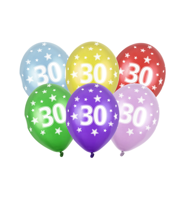 Balónek s číslem 30 (6ks)