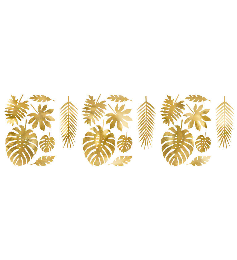 Zlatá dekorace Aloha - listy