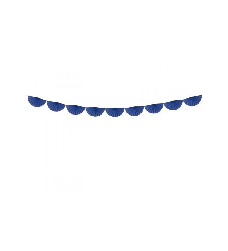 Girlanda - vějířky tmavě modré větší