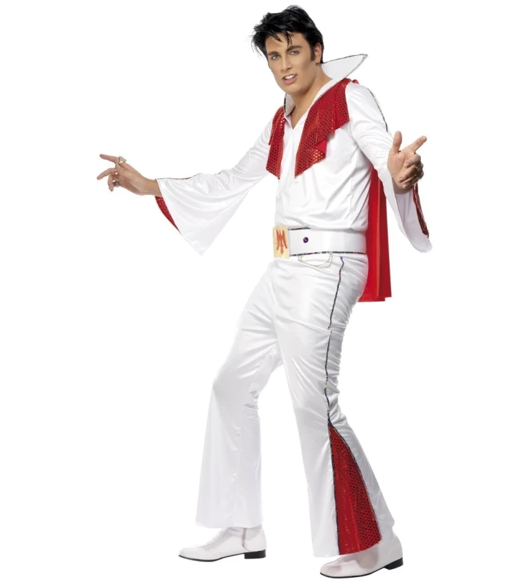 Pánský kostým - Elvis Presley, červený plášť