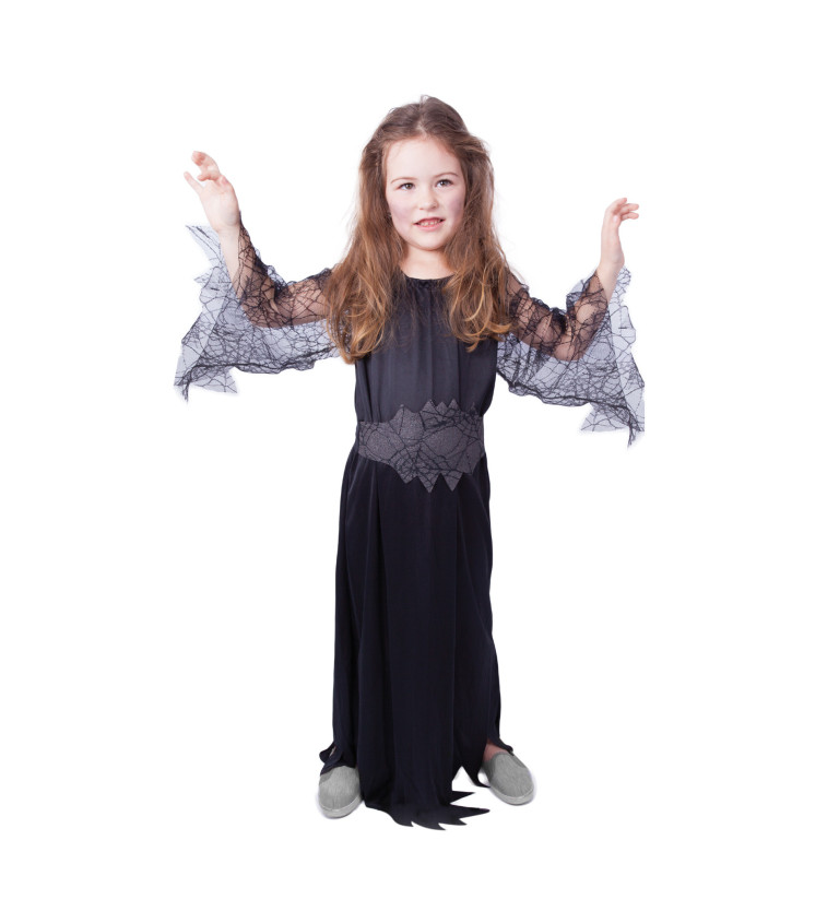 Černé šaty - dětský kostým - čarodějnice